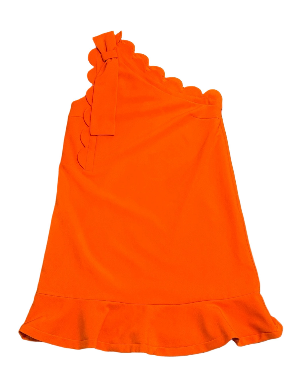 Victoria Beckham for Target One-Shoulder Orange Scallop & Bow Dress Size M - Picture 2 of 3